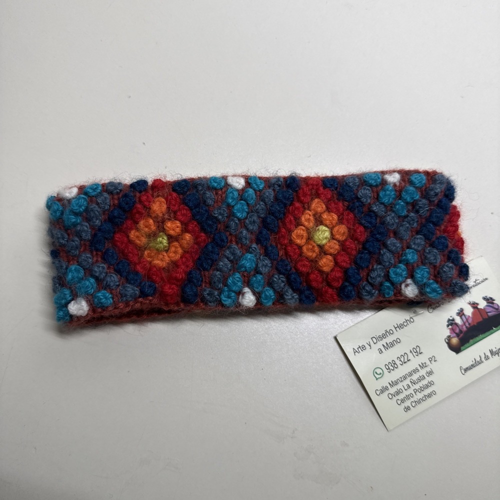Unisex Andean Wool Headband Handwoven Multicolored Cusco, 100% Baby Alpaca